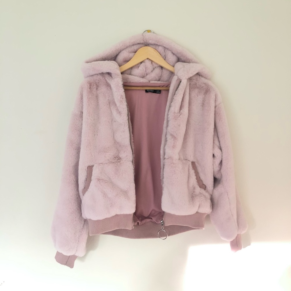 Plush faux fur jacket